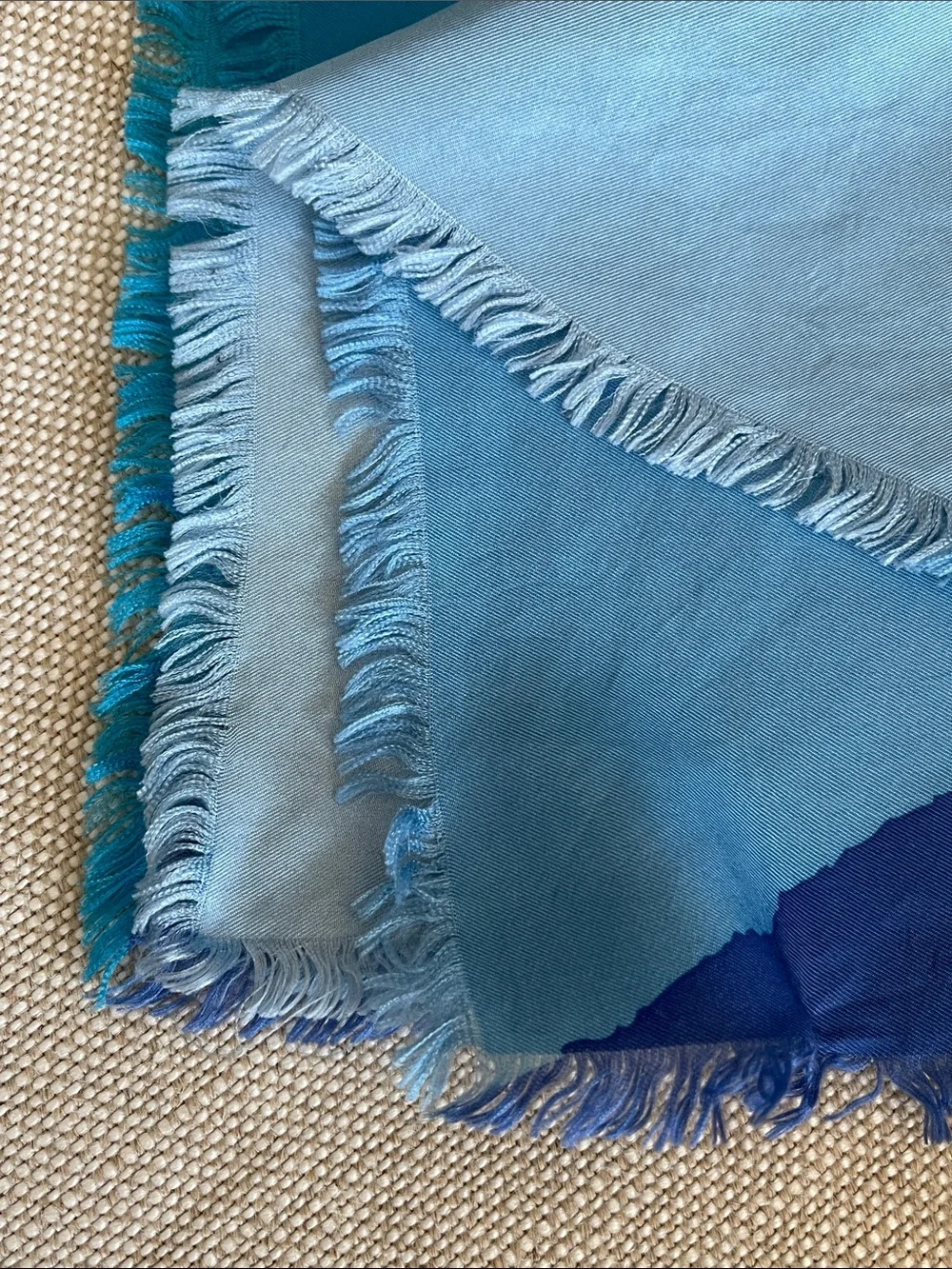 Silk Colorblock Blue Lightweight Scarf